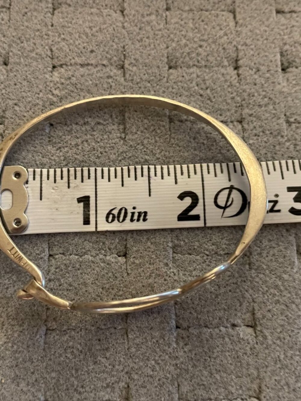 Vintage Sterling Silver Bracelet Bangle Modern Handmade Signed Dewitt Minimalist - Picture 12 of 14
